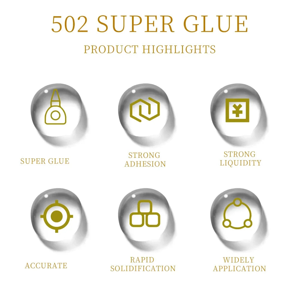 1-3pcs BIGLU 502 Super Glue Instant Quick-drying Cyanoacrylate Adhesive Leather Rubber Wood Metal Strong Bond Liquid Glue Tool