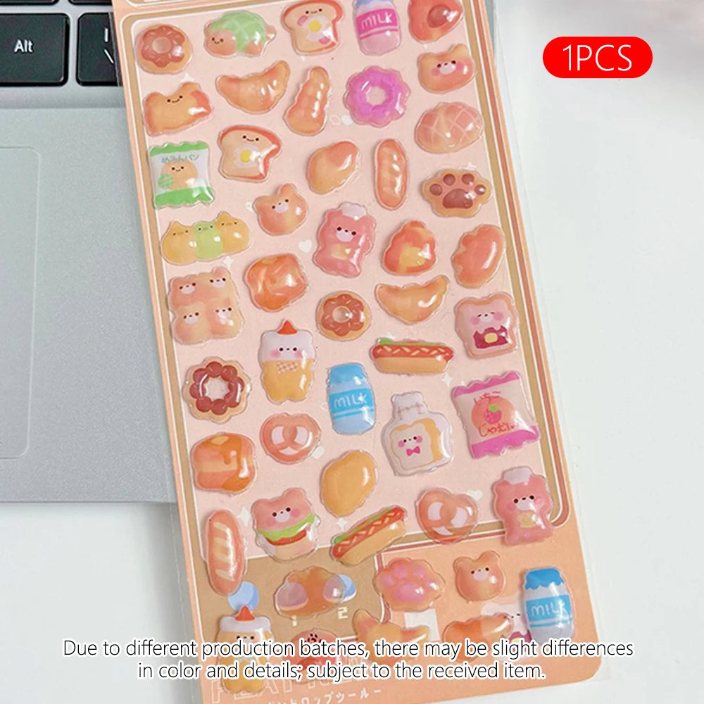 1pc Cartoon-Themed 3D Embossed Diamond Stickers, PVC Craft Decals for Scrapbooking & Stationery Decoration - Perfect for DIY Pro