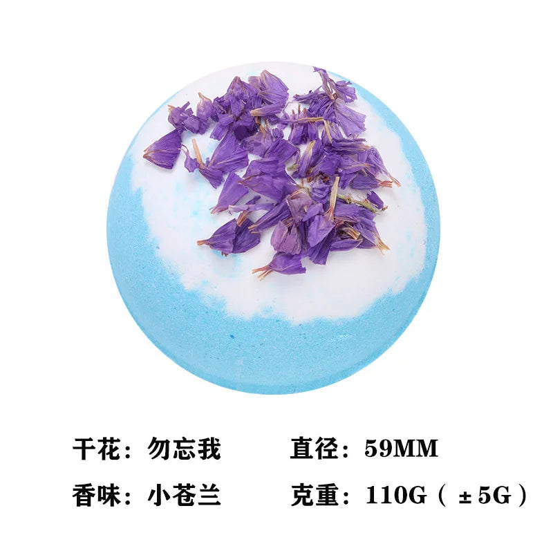 100g Dried Flower Bath Salt Ball Fizzy Bath Soak Hotel Essential Oil Aromatherapy Spa Bubble Bath Body Care Gift
