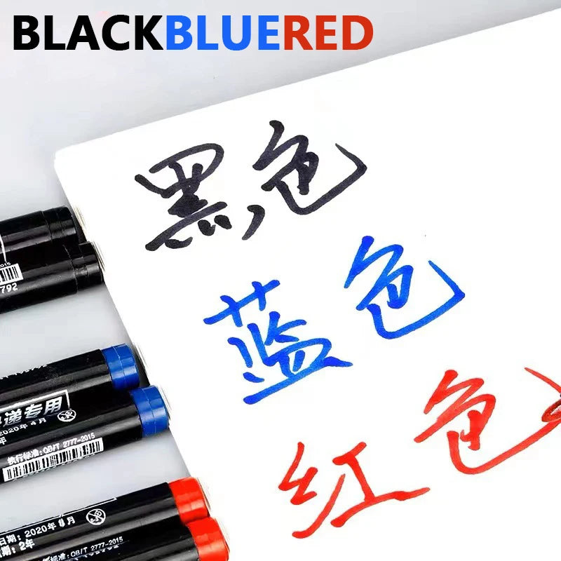 Bulk Pack 10/100 Waterproof Marker Pens Thick Head Durable Oily Ink Fast Drying Black Red Blue for School Express Logistics Sign