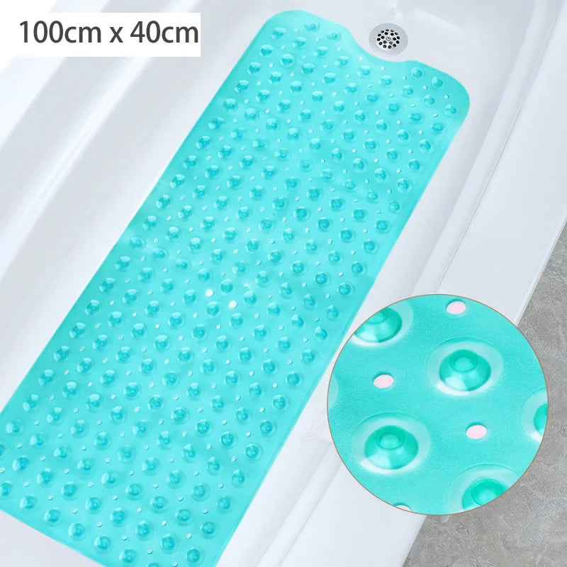 40x100cm Bathtub Mats Anti-Skid Color Shower Mat With Sucker Non-Slip Bath Mat Soft Massage Pad Kid's Elder Bathroom Carpet Rug