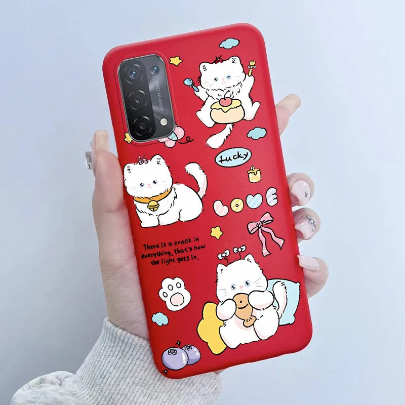 For Oppo A54 5G A74 5G A93 5G Case Soft TPU Silicone Cover Cute Astronaut Panda Phone Case CPH2195 CPH2197 CPH2263 Coque Funda