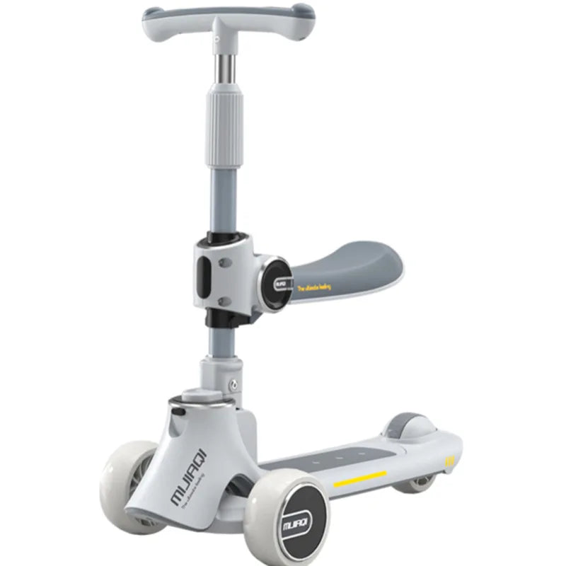Scooter for children aged 1-3 to 12 years old, three in one for boys, girls, and babies. Can be seated or ridden