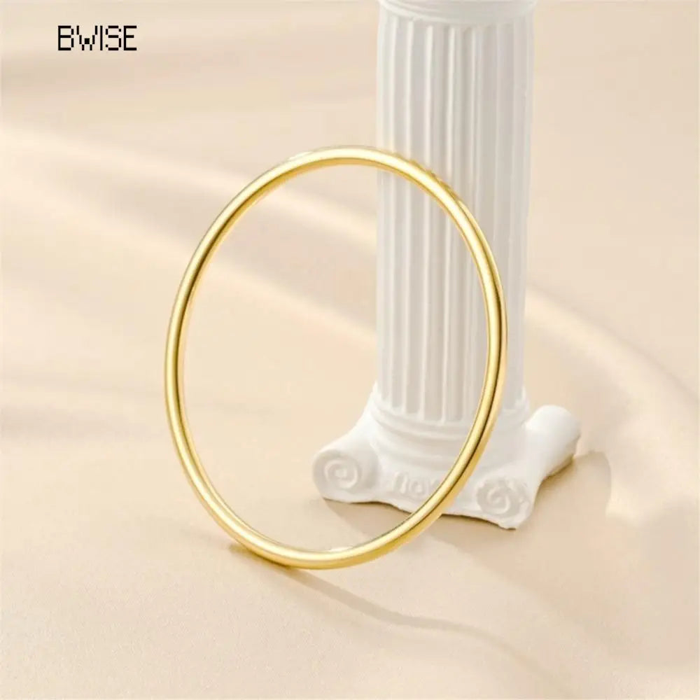Fashionable Stainless Steel Bracelet For Women Round Minimalist Elegant Gold Color Bracelet Women's Accessories Popular Jewelry
