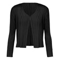 ISSEY Jacket Japan  Women's Basic Slim-Fit Solid Color Pleated Short Cardigan Lightweight Outerwear