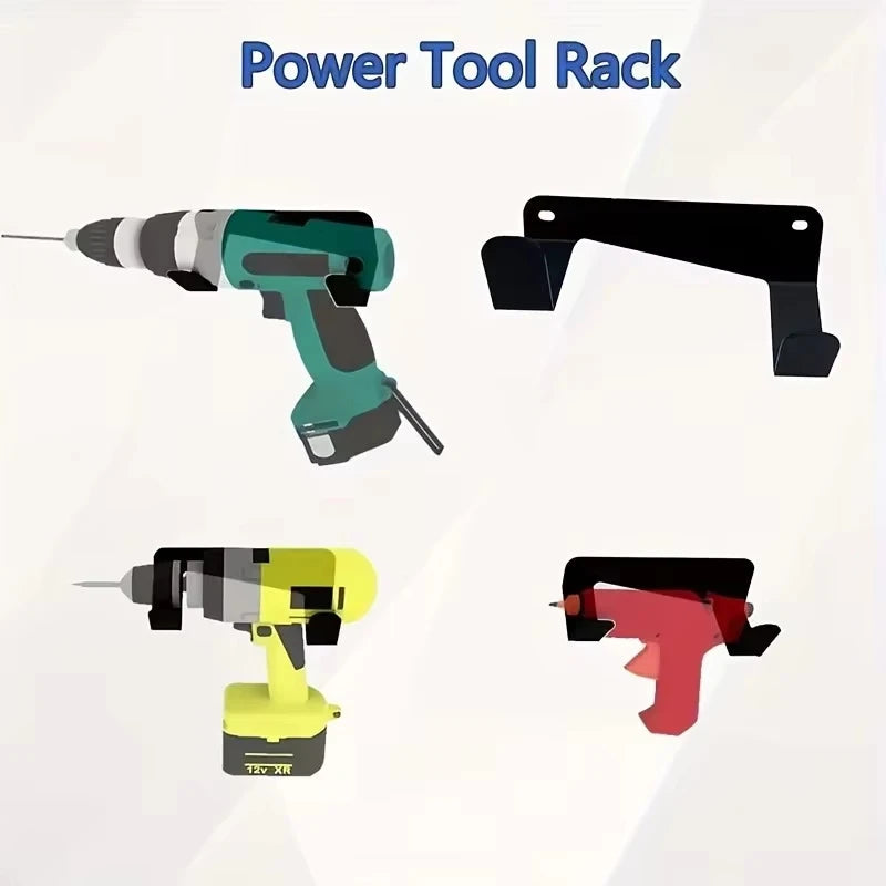 Wall-Mounted Electric Tool Metal Rack, Drill Wall Storage Organizer for Garage Workbench Pegboard Display and Cabinet Space
