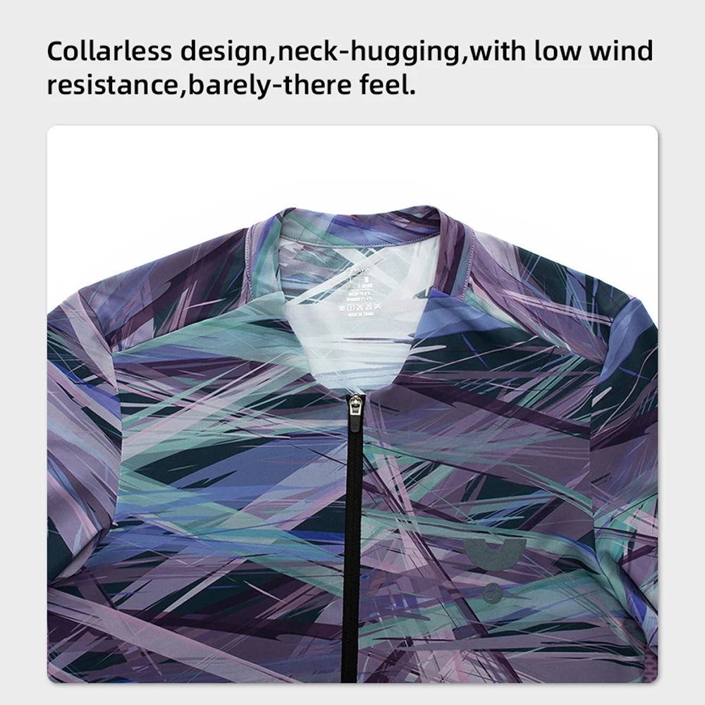 YKYW  Men's Cycling Jersey Collarless Soft Light Road Bike Tops Summer Breathable Maillot Short seamless Sleeve Shirt Slim Fit