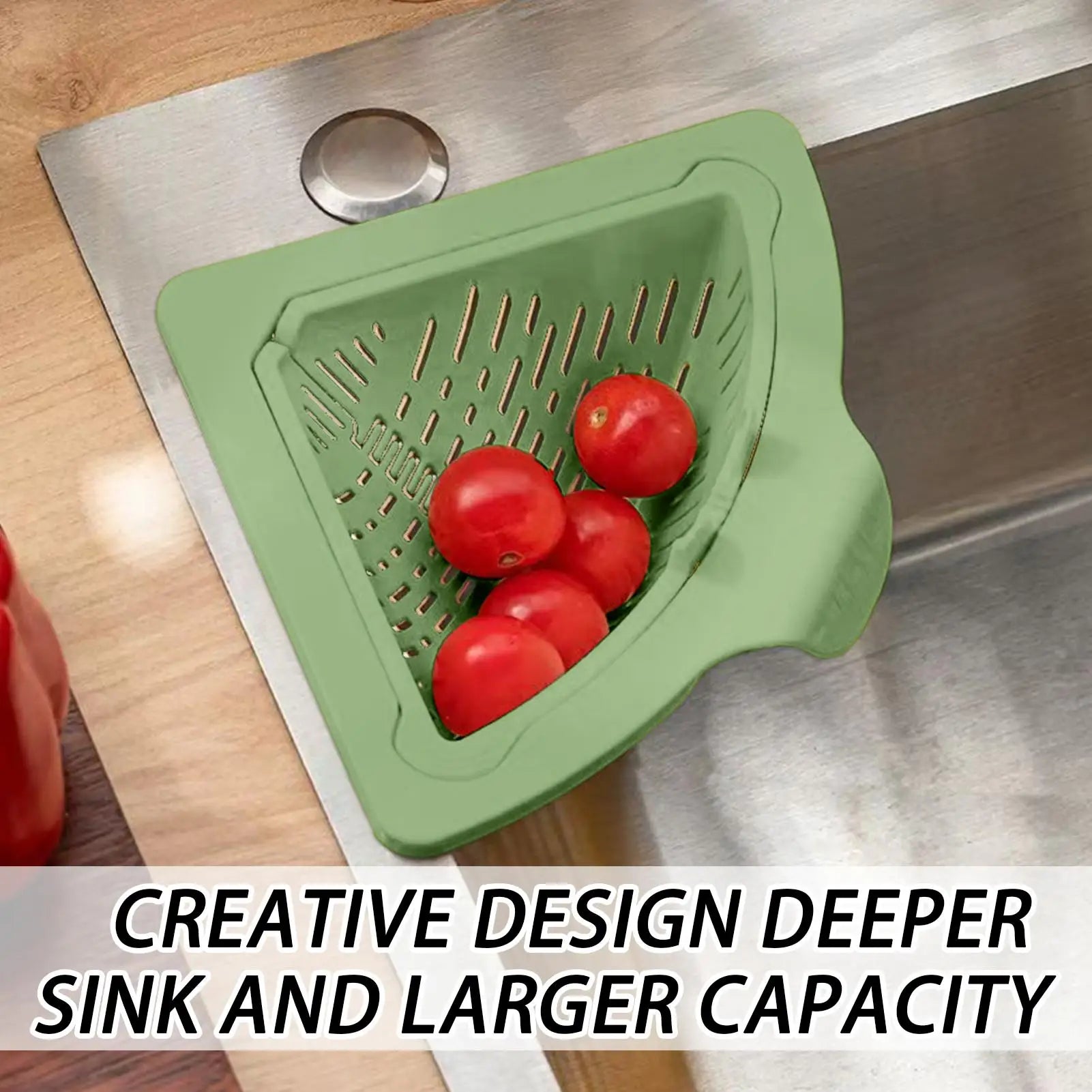 new Magnetic Silicone Sink Corner Rack Drain Strainer Basket For Kitchen, Storage For Trash Food Waste Fruits Vegetables