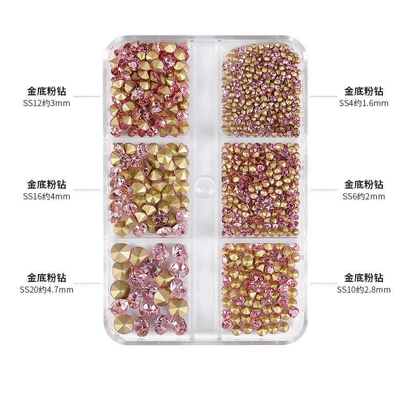 Nail Art Rhinestones Kit 2400pcs Nail Gems Ab Flatback Rhinestones Gems Stones with Storage Organizer for Design Bright Holiday