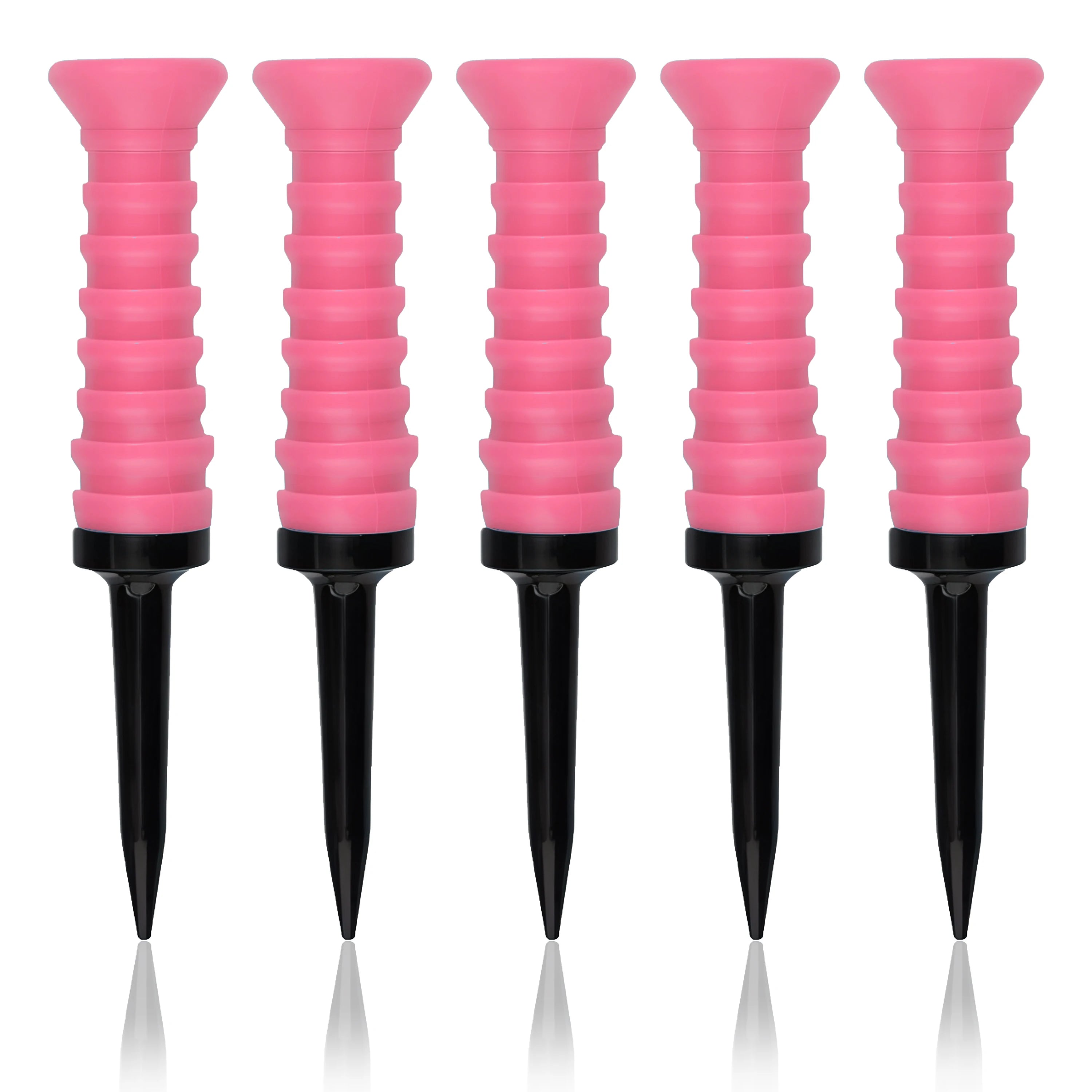 5pcs 360° Flexible Rubber Golf Tees, 3.27in/83mm, Durable, Low Friction, Vibrant Multicolor - Ideal for Everyday Golfers