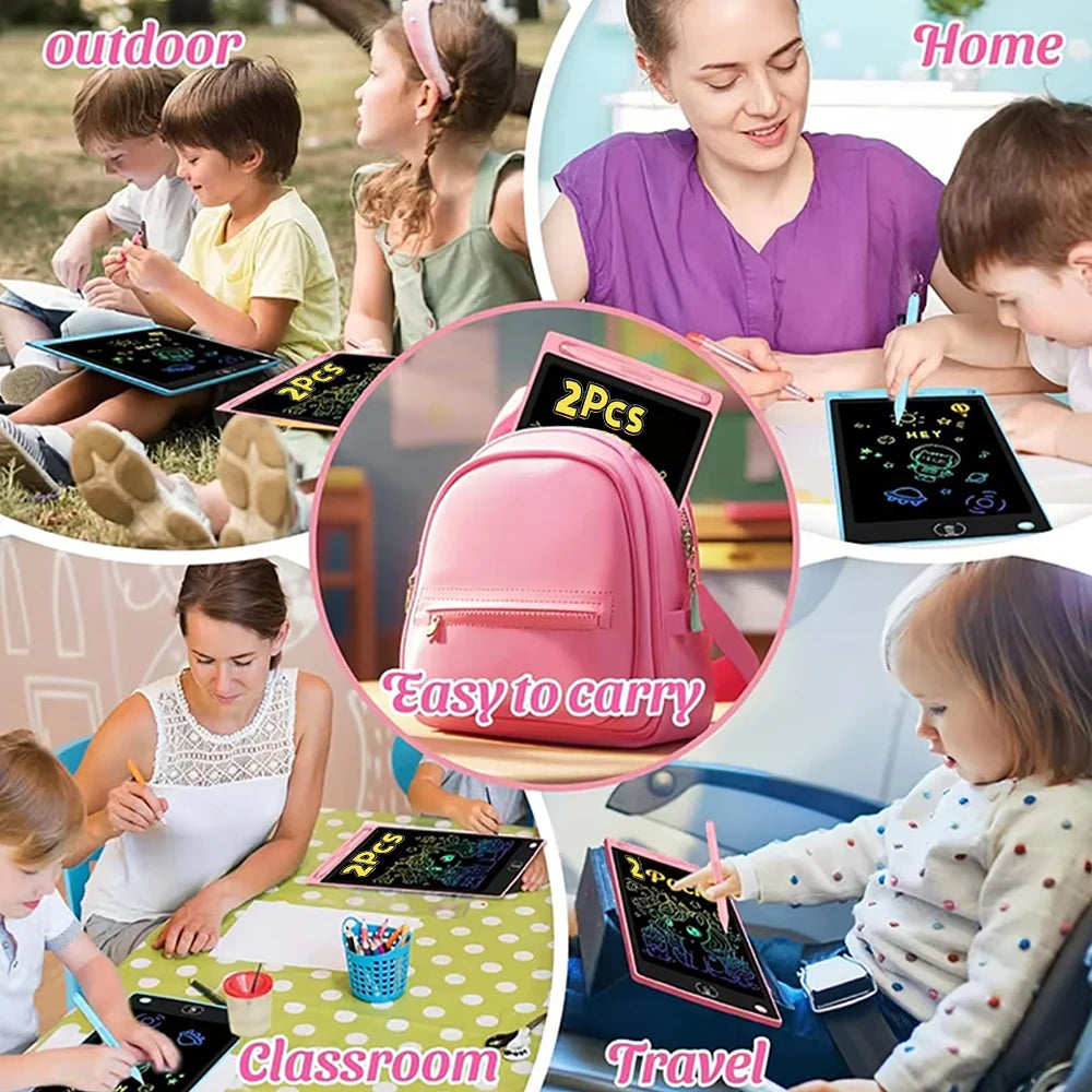 2 pieces 10 Inch LCD Drawing tablet Writing Board Kids Doodle Painting Handwriting Pads Toys for 3 4 5 6 7 8 Years Girls Boys