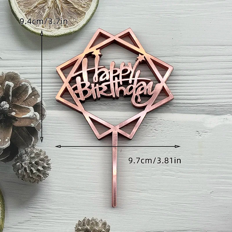 10Pcs Universal Acrylic Cake Topper Ornaments Fashionable Multicolor Decor for Men Women Birthday Baby Shower Party Supplies