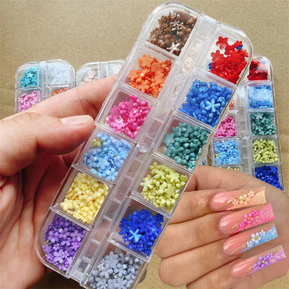 Nail Art Rhinestones Kit 2400pcs Nail Gems Ab Flatback Rhinestones Gems Stones with Storage Organizer for Design Bright Holiday