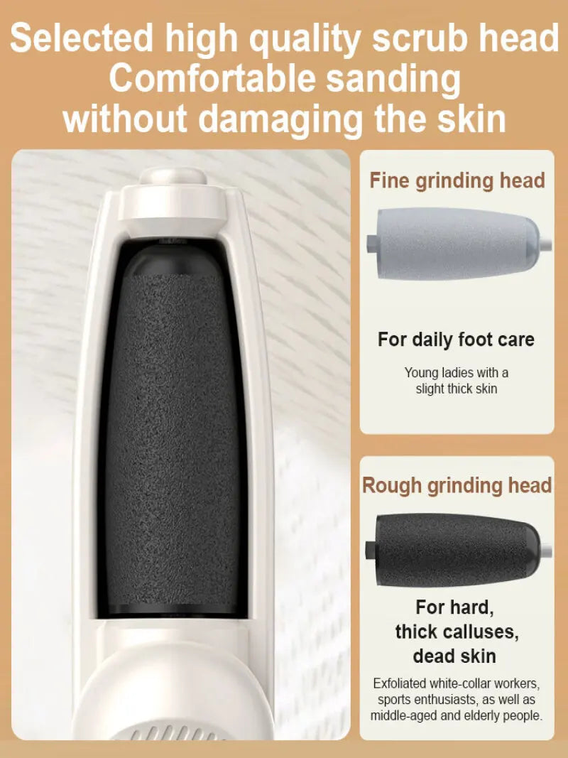 IPX7 Waterproof Electric Foot Grinder – Type-C Charging, 3-Level Adjustable Exfoliator