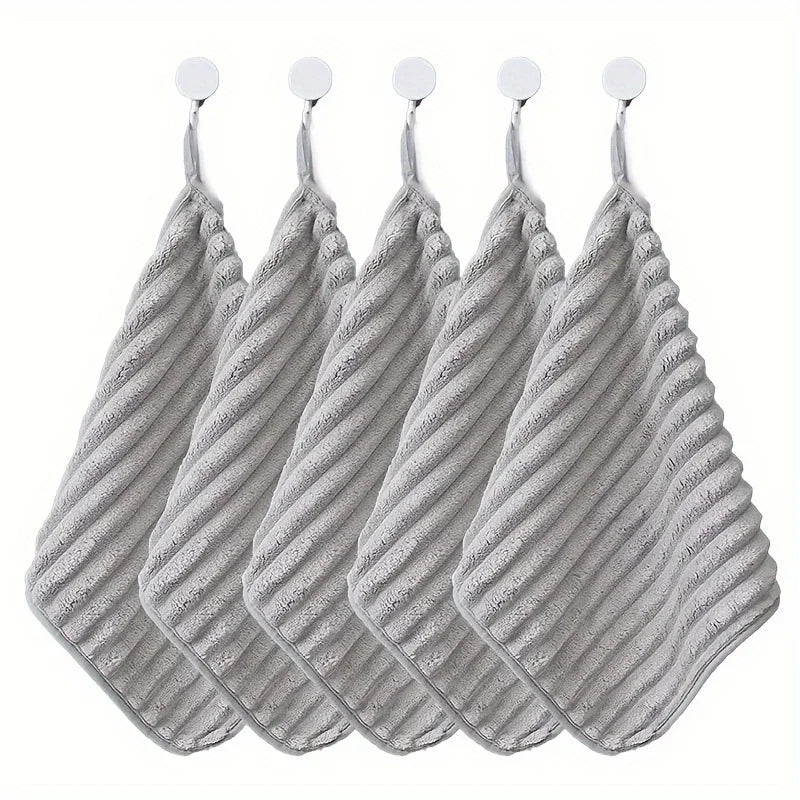 5-Piece Luxury Soft Super Absorbent Hand Towel Set - 11.8*11.8 Inch Quick Drying Washcloths for Household and Daily Necessities