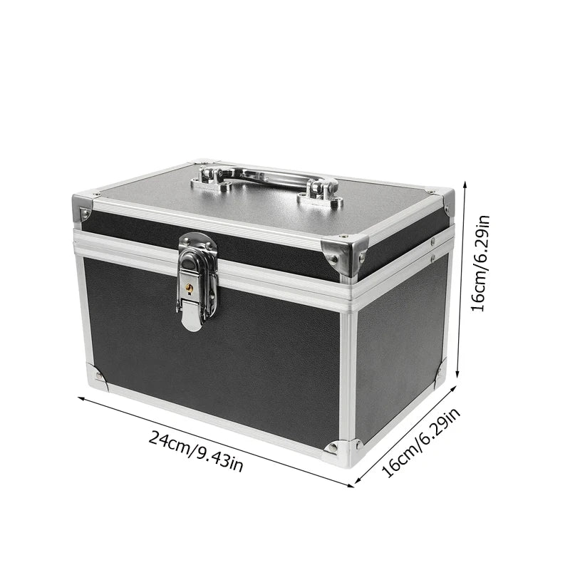 Massage Toolbox Case Aluminum Alloy Portable Tools Container Multi-Functional Storage Box Hardware Organizer Boxes Black