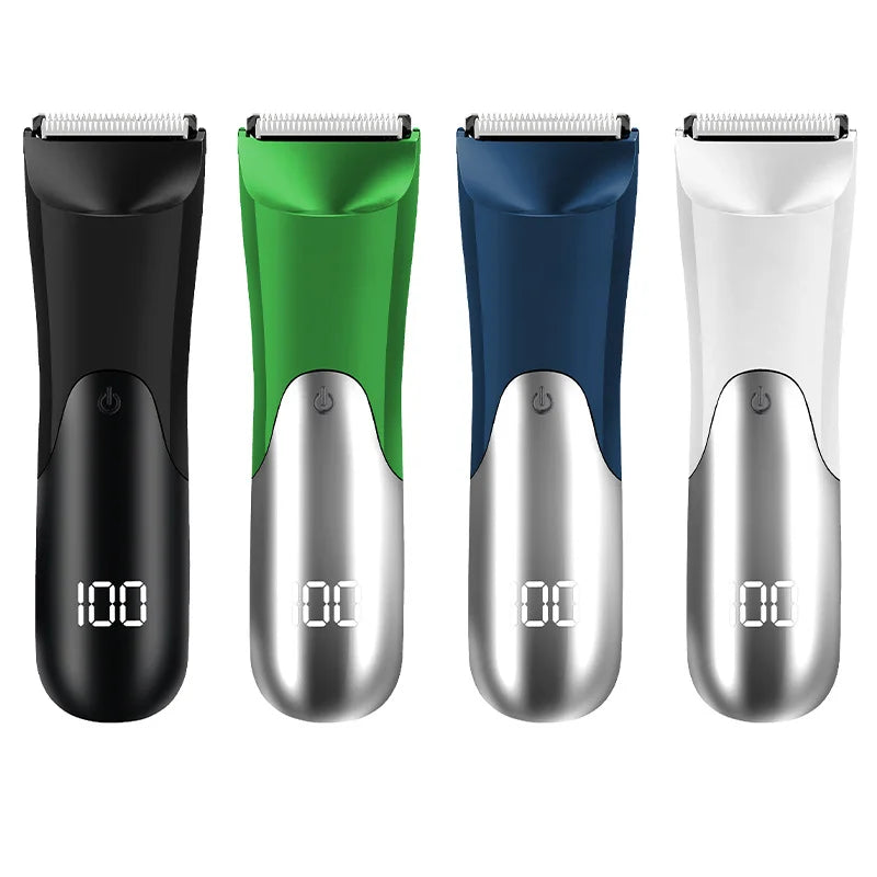 Men's Groin & Body Hair Trimmer – Electric Ball Trimmer, Ceramic Blade, Wet & Dry