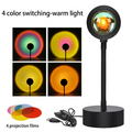 Sunset Lamp Projection Led Lights with Remote 16 Colors Night Light 360° Rotation Rainbow Lights 4 Modes Setting for Photograph