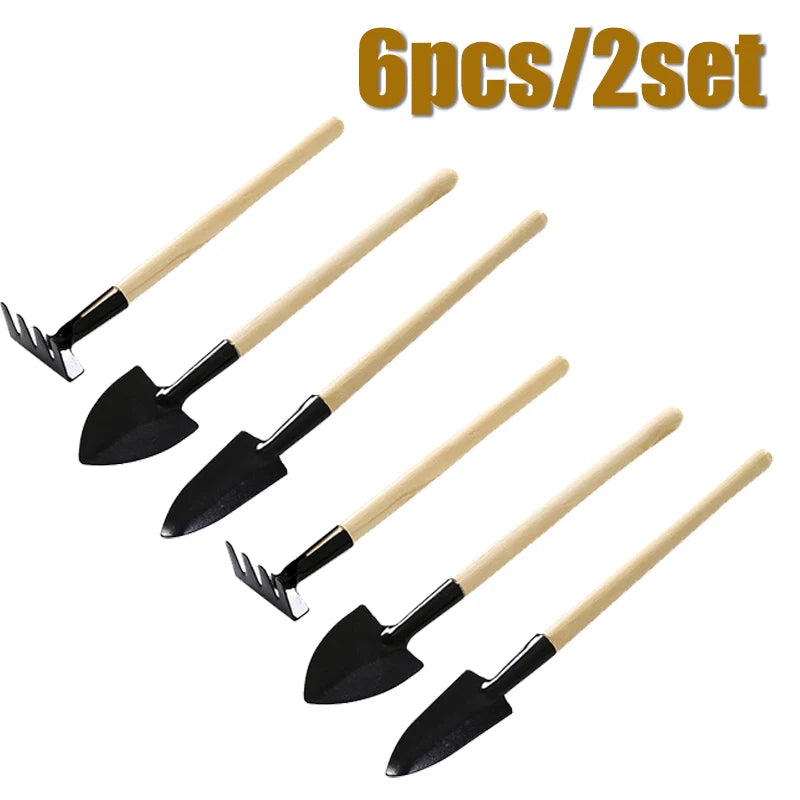 3PC/1Set Mini Gardening Tools Set Portable Small Gardening Tool With Handles Shovel Rake Indoor Gardening Planting Flower Tools