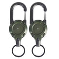 1/2pcs Extendable Retractable Holders Keychain Badge Reels Heavy Duty Clip With Carabiner Key Chain For Men Outdoor Bags