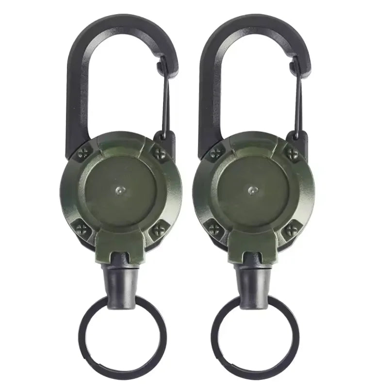 1/2pcs Extendable Retractable Holders Keychain Badge Reels Heavy Duty Clip With Carabiner Key Chain For Men Outdoor Bags