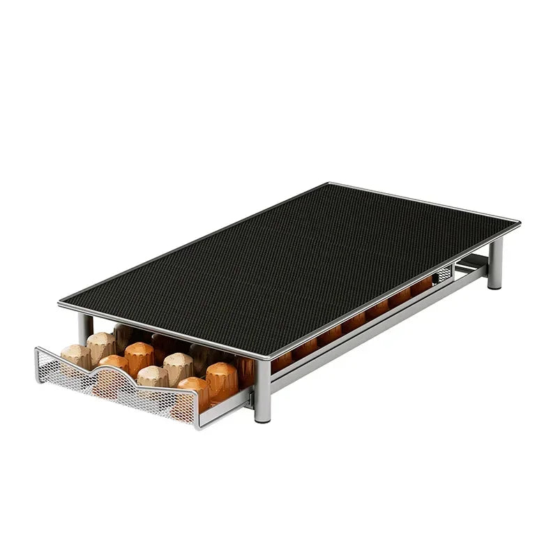 Practical Coffee Capsules Drawer Coffee Pod Holder 40pcs Capsules Organizer Storage Drawer Shelves Home Coffeeware Accessories