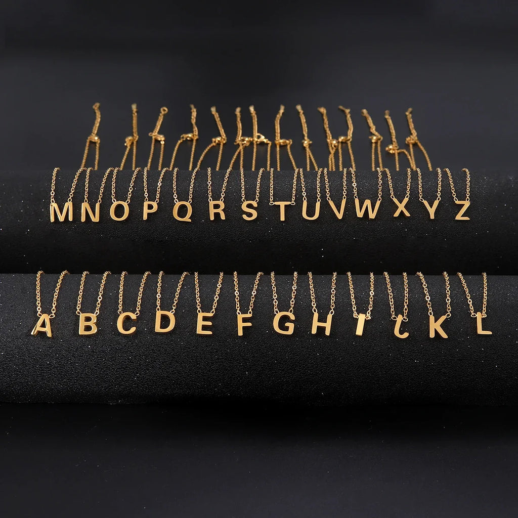 Unift Alphabet A-Z Initial Name Necklace for Women Letter Pendant Clavicle Chain Choker Trendy Jewelry Family Accessories Gift