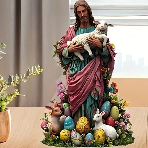 1PCS Jesus Scene Related Characters Home Decoration Crafts Newborn Desktop Decoration Statues Ideal Festival Decora Statues