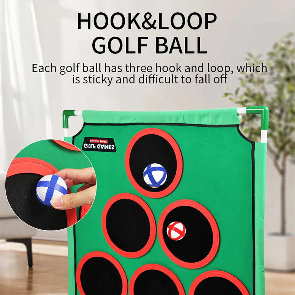 Golf Game Play Set Golf Chipping Game Cornhole Game with Balls Portable Putting Mat Putter Indoor Outdoor Putter Target Golfers