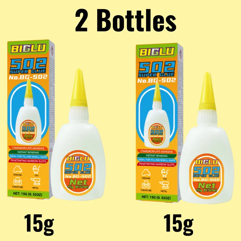 1-3pcs BIGLU 502 Super Glue Instant Quick-drying Cyanoacrylate Adhesive Leather Rubber Wood Metal Strong Bond Liquid Glue Tool