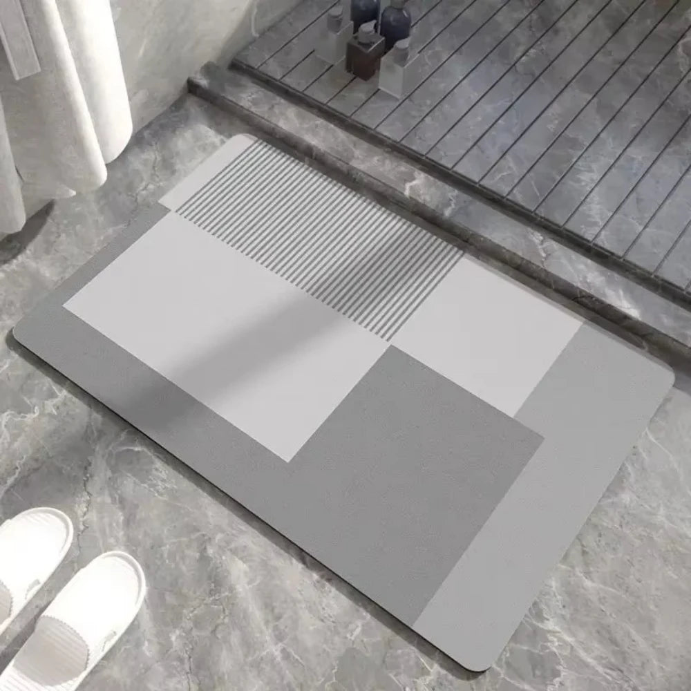 Bath Mat Non-Slip  Diatomite Mat with Rubber Padding Soft Super Absorbent Bathroom Rug Foot Mat for Hallway Shower Toilet Mats