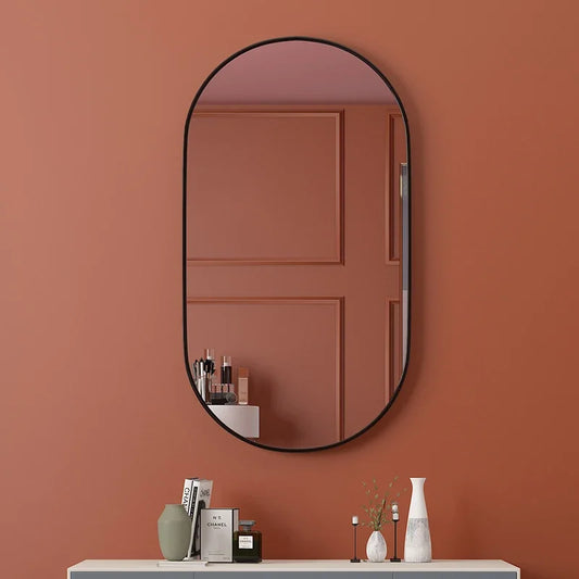 Golden Oval Mirror Wall Mounted Bathroom Vanity Vanity Mirror Bathroom  Round Mirrors Waterproof Explosion-proof Cosmetic Mirror