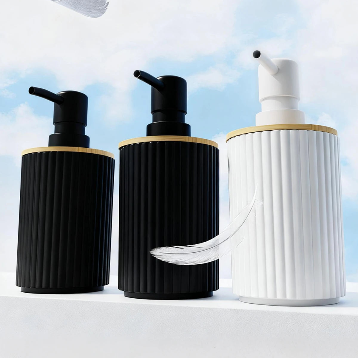 2pcs/set black bathroom accessories set, hands soap dispenser and toothbrush cup set, used for bathroom necessities