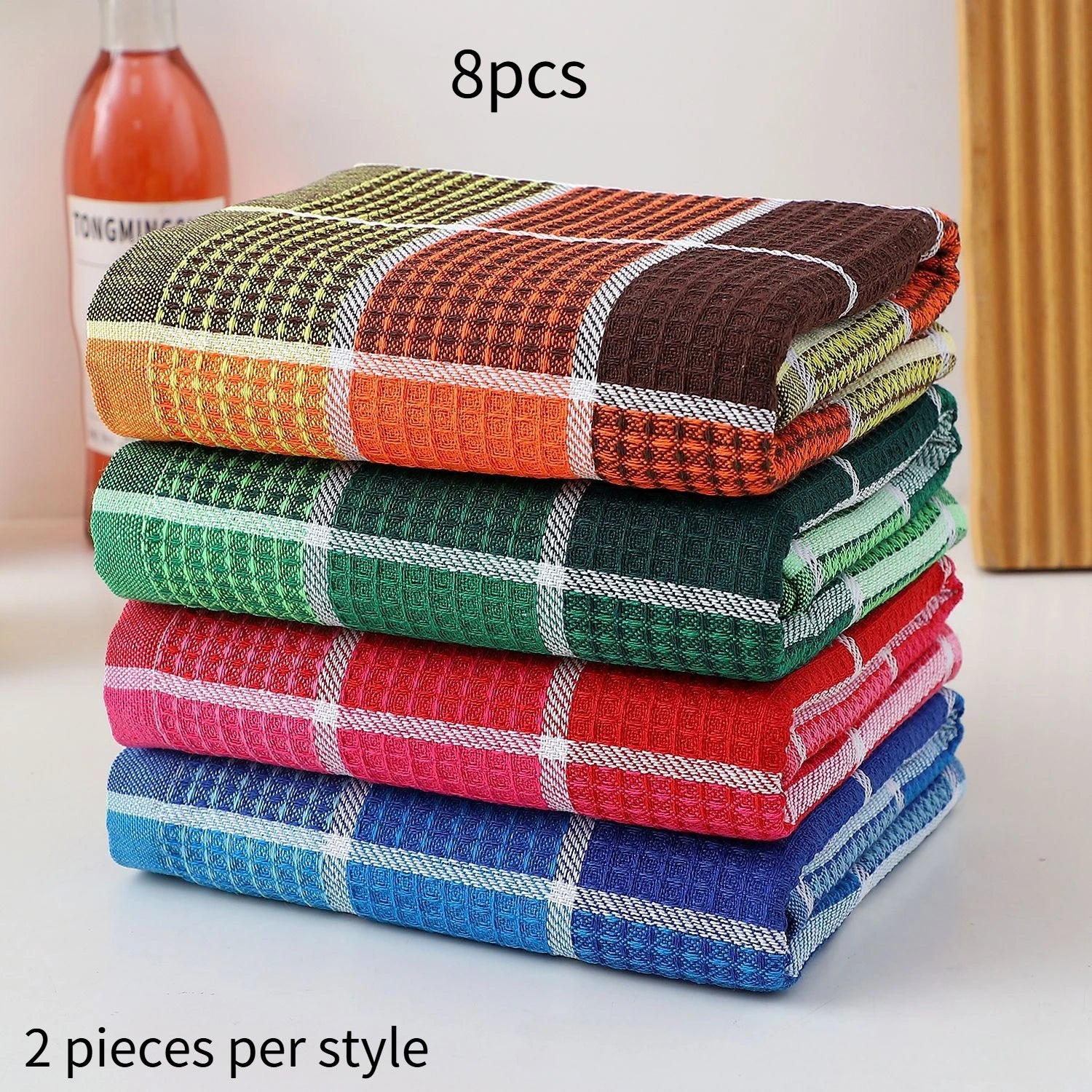 4/8pcs Large Kitchen Dish Towels - Super Soft, Highly Absorbent, Quick-Dry Cotton Towels with Bright Colors for  Home Use