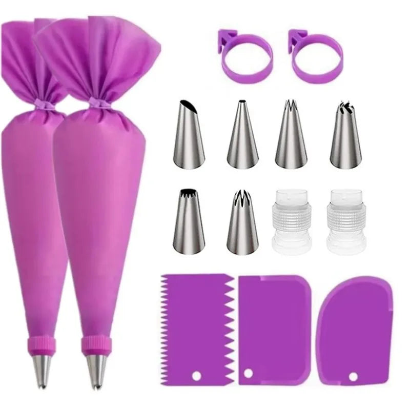Piping Pastry Bag With Nozzles Set For Confectionery Tips Baking And Bakery Accessories Spatula Smoothing Cake Decoration Tools