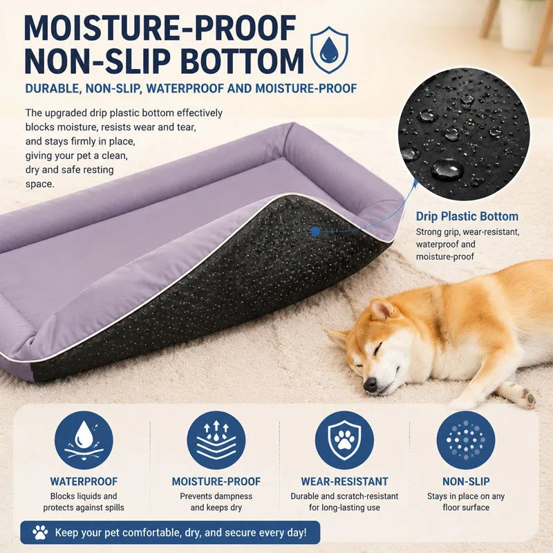 Waterproof Dog Bed Oxford Pet Cushion for All Seasons Thickened Memory Foam Filling Bite-resistant Pet Mat Pet Supplies 강아지 방석
