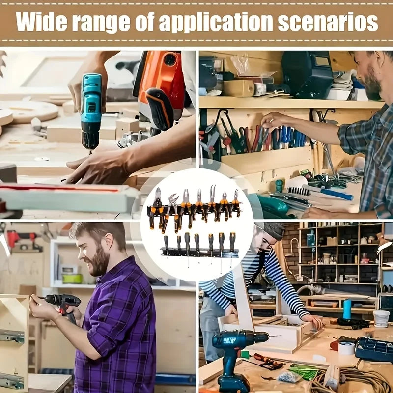 1 Piece Suitable For Garage Wall Mounted Multifunctional Tool Management Metal Screwdriver And Pliers Storage Rack