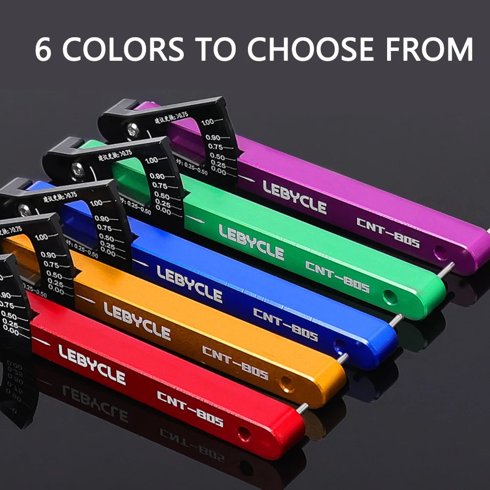 LEBYCLE 6 Colors Bicycle Chain Wear Indicator Tool Chain Links Checker MTB Road Bike Aluminum Alloy Repair Accurate Tools