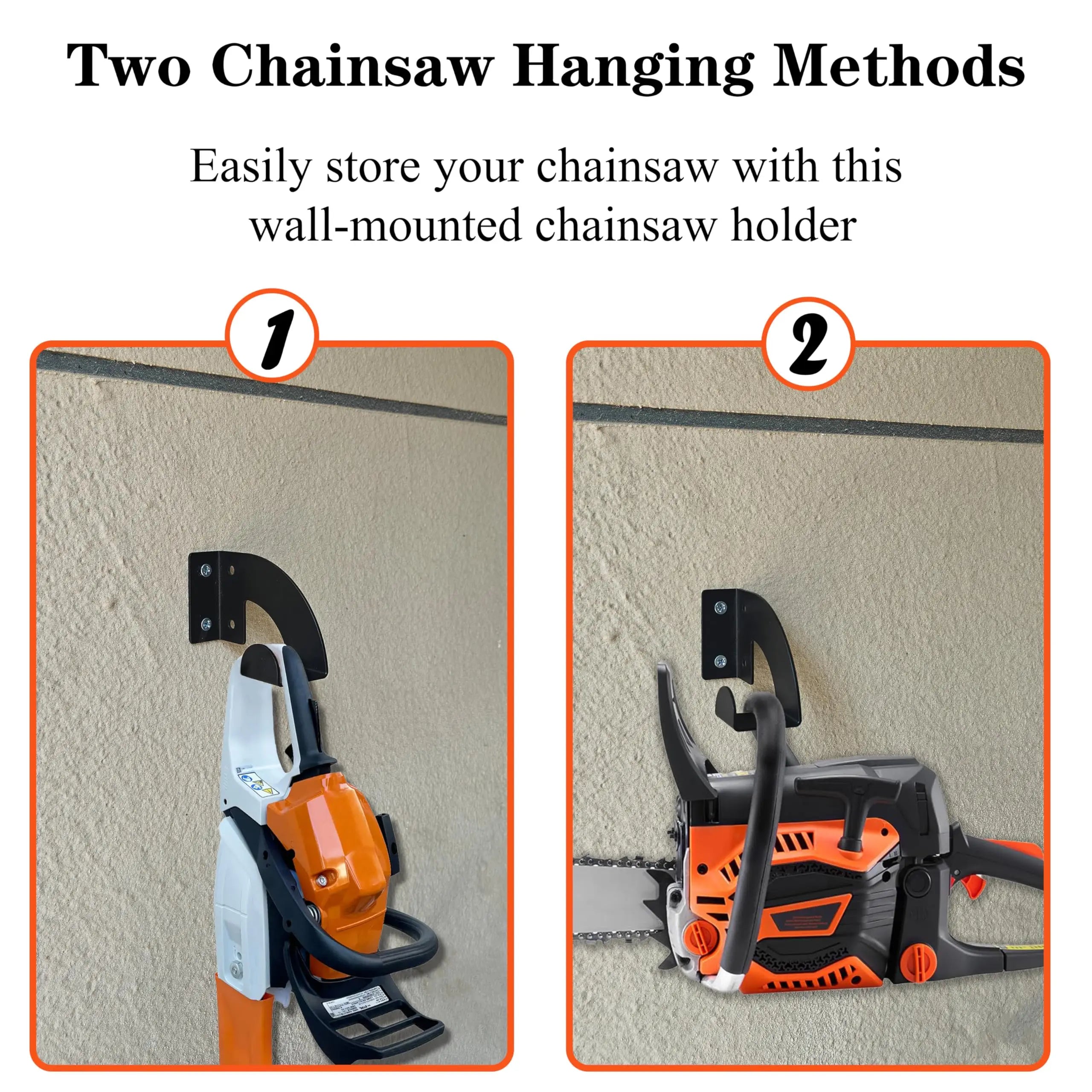 1/2 Tool Racks, Chainsaw Wall-Mounted Hanger, Heavy-Duty Chainsaw Hanger, Wall-Mounted Organizer, Metal Rack Tool Storage, for Workshop, Garage, Garden Use