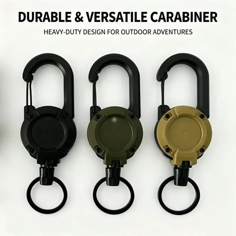 1/2pcs Extendable Retractable Holders Keychain Badge Reels Heavy Duty Clip With Carabiner Key Chain For Men Outdoor Bags