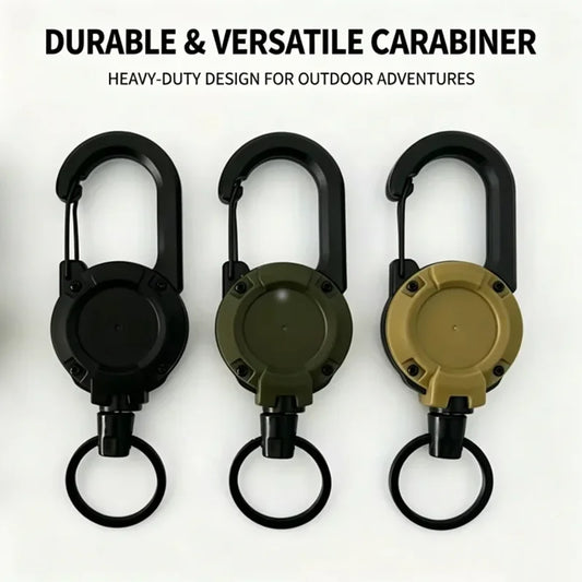 1/2pcs Extendable Retractable Holders Keychain Badge Reels Heavy Duty Clip With Carabiner Key Chain For Men Outdoor Bags