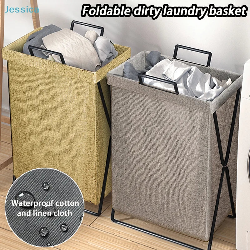 ♥Collapsible Fabric Laundry Hamper with Handles | Foldable Clothes Basket for Bedroom, Bathroom & Laundry Room