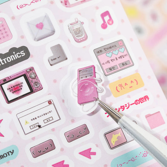 20sheets Kawaii Ins Word Pixel Small Pattern Die Cutting Stickers Book DIY Diary Phone Case Creative Scrapbook Aesthetic Sticker