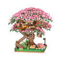 Cherry Bonsai Tree Building Blocks Set DIY Sakura Blossom Plants Bricks with Light Treehouse Model Romantic Gift for Girlfriend