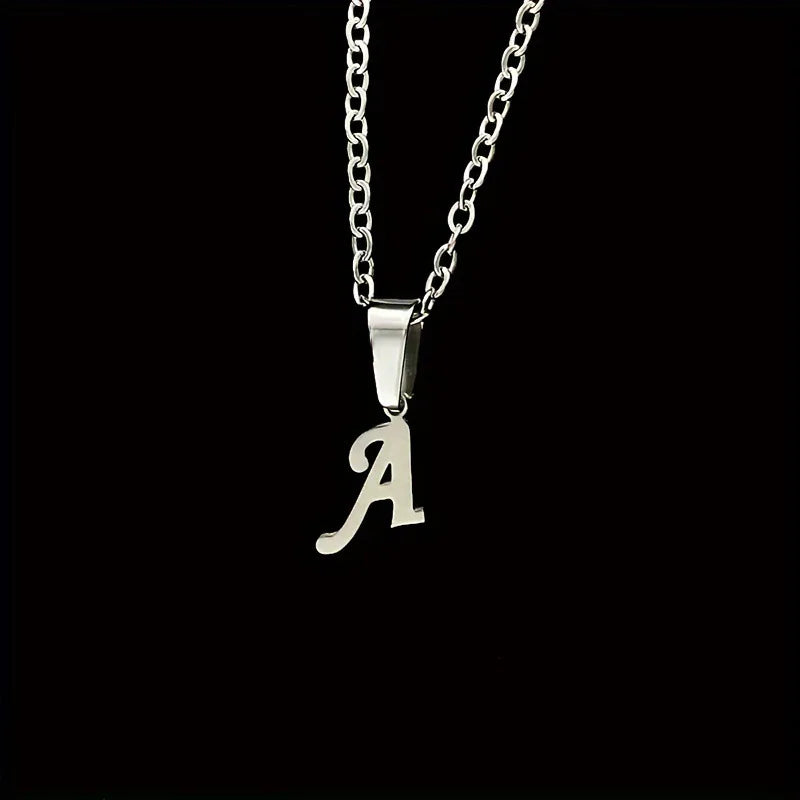 316L Stainless Steel Necklace A To Z 26 Letters Initial Minimalist Necklaces For Women Big Alphabet Pendant Gifts Jewelry gift