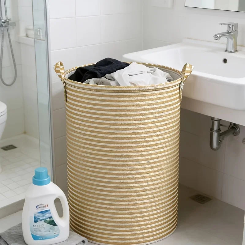 Large Capacity Collapsible Laundry Basket, Sturdy Handle, Holds Items, Portable Multifunctional Home Bin