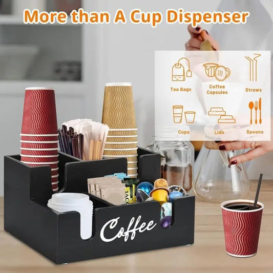 Wooden Coffee Pods Organizers With 6 Spacious Compartments And Sloped Designs For Easy Access B03E