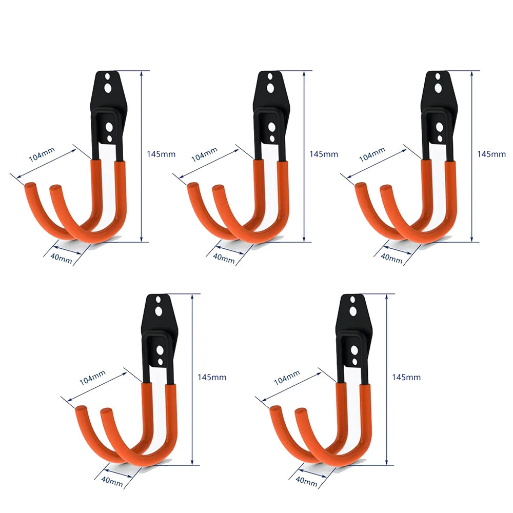 Heavy Duty Metal Hook Garage Organizer Wall Mount Bicycle Hanger Hooks Wall Mount Anti-slip Storage Hook For Ladders Garden Tool