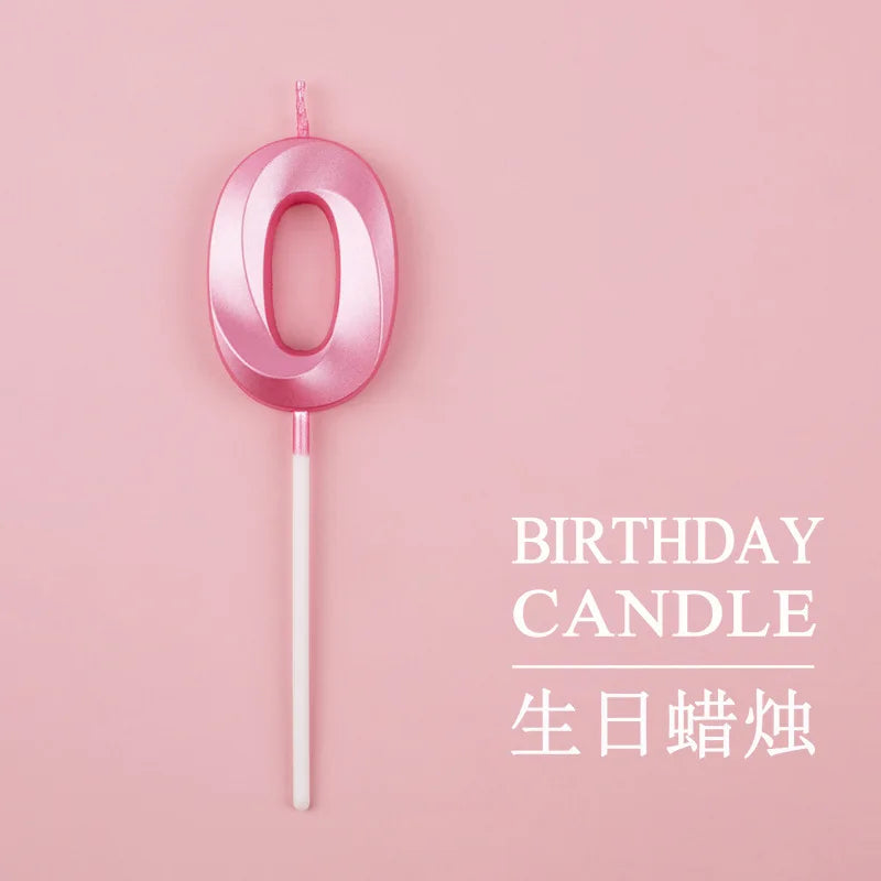 Vibrant Blue Pink Green 1pcs 0-9 Number Candles Decor for Kids Happy Birthday Event Anniversatires &Parties Decoration DIY