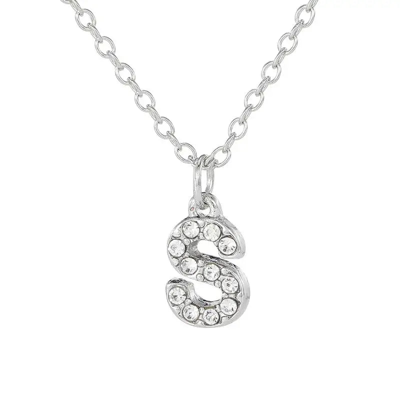 Fashion Shining A-Z Letter Pendant Charm Necklace 26 Initial Alphabet Name Clavicle Chain Party Jewelry Gift